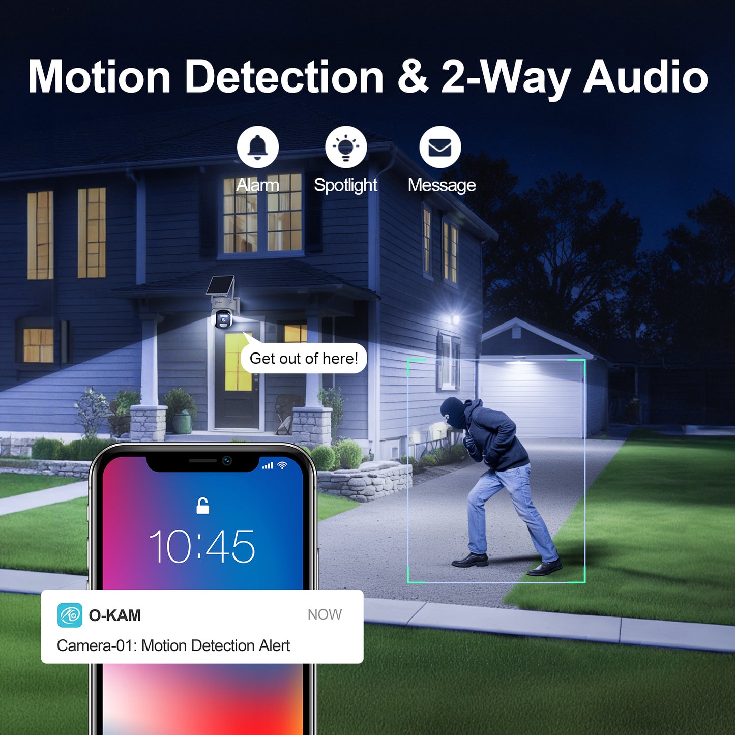 4G LTE Cellular Security Camera Outdoor with Dual Solar Panels, Preinstalled SIM & 64GB Micro SD Card, Auto Human Tracking, Remote Access, Motion Detection, 2K HD Color Night Vision